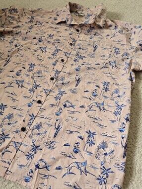 Ripzone Wallace Tropical Hawaiian Button Up Shirt Men’s XL Pink Blue